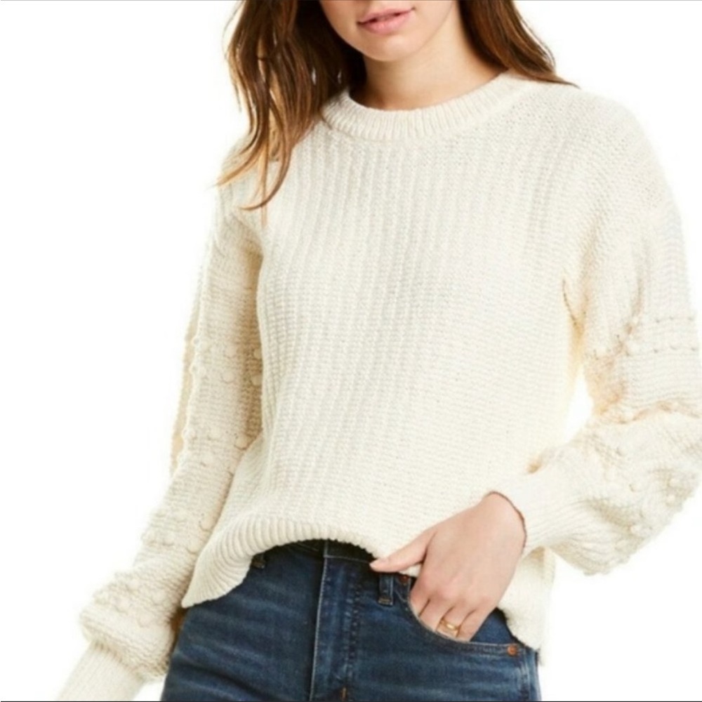 Madewell Cream Pompom Sweater